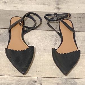 Dark Navy Blue Sandal Flats Size 8